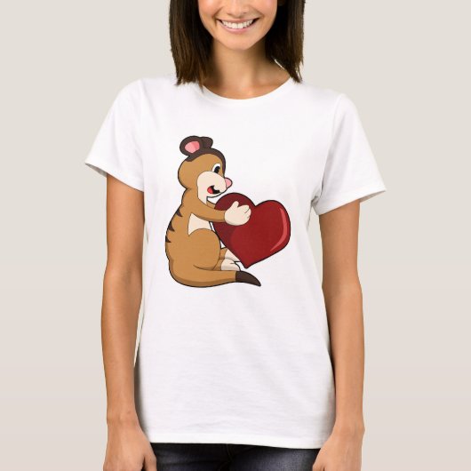 Meerkat met hart t-shirt (Voorkant)