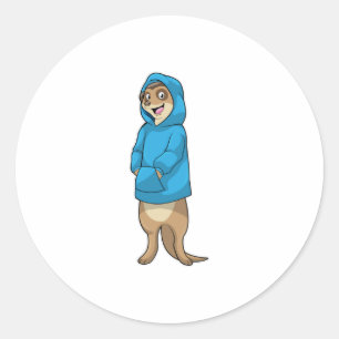 Meerkat met Hoodie Ronde Sticker