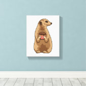 Meerkat met Muffin Canvas Afdruk (Insitu (Houten vloer))