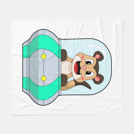 Meerkat met onderzeeër fleece deken (Voorkant (Horizontaal))