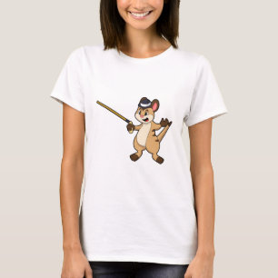 Meerkat met Pet en wandelstok T-shirt