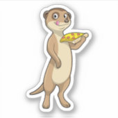 Meerkat met Pizza Sticker (Voorkant)