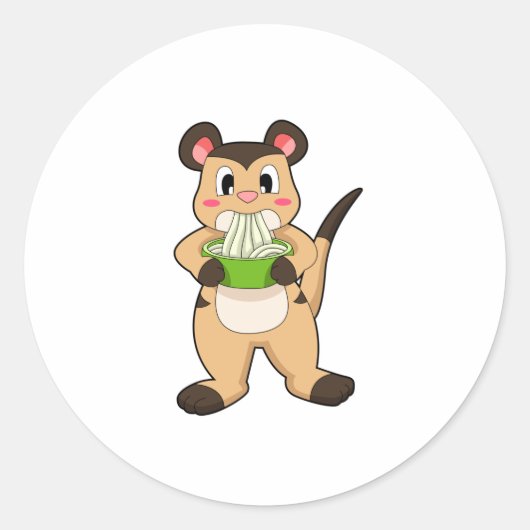 Meerkat met Ramen Ronde Sticker (Voorkant)