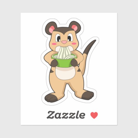 Meerkat met Ramen Sticker (Vel)