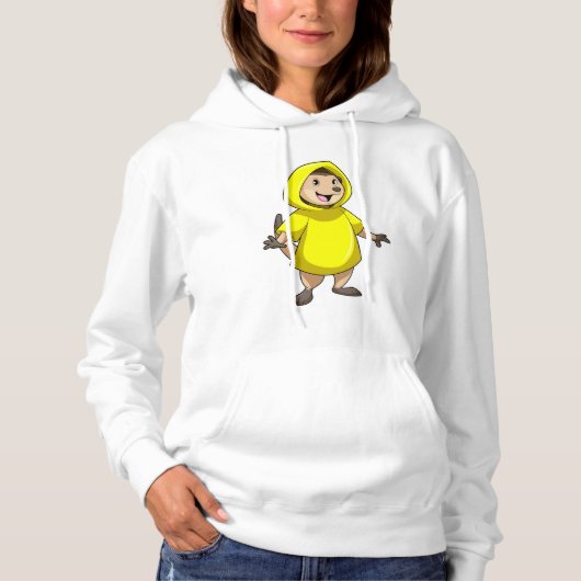 Meerkat met regenjas hoodie (Voorkant)