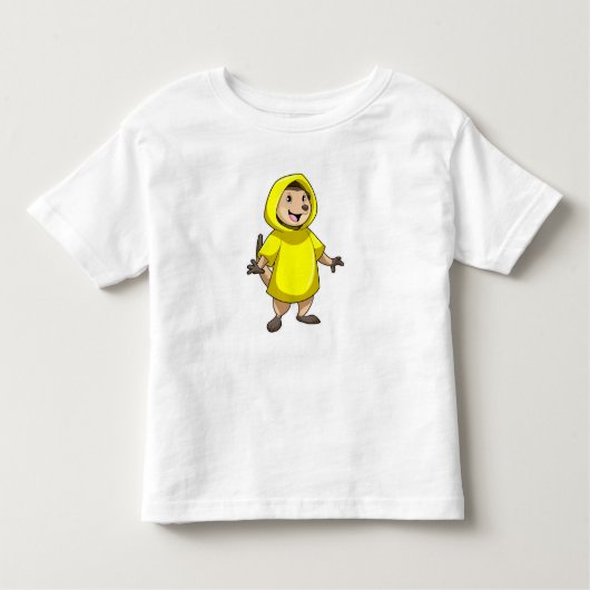 Meerkat met regenjas kinder shirts (Voorkant)