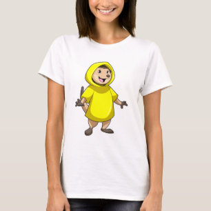 Meerkat met regenjas t-shirt