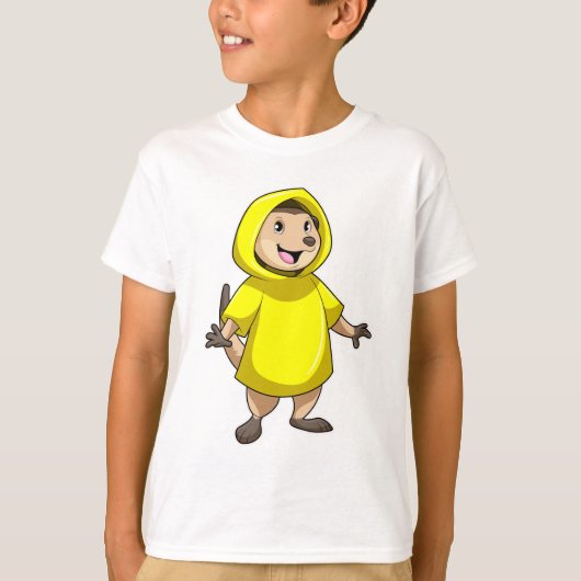 Meerkat met regenjas t-shirt (Voorkant)