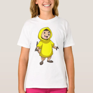 Meerkat met regenjas t-shirt