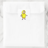 Meerkat met regenjas vierkante sticker (Tas)