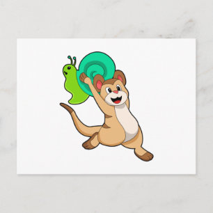 Meerkat met Snail.PNG Briefkaart