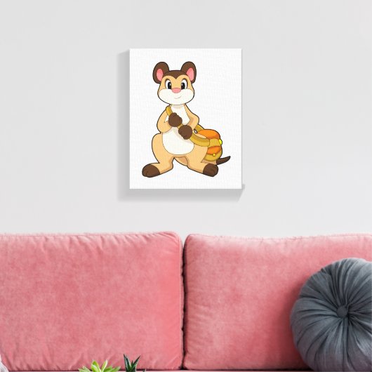 Meerkat met tas canvas afdruk (Insitu (Woonkamer))