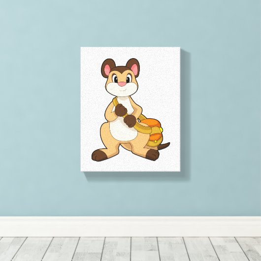 Meerkat met tas canvas afdruk (Insitu (Houten vloer))