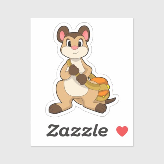 Meerkat met tas sticker (Vel)