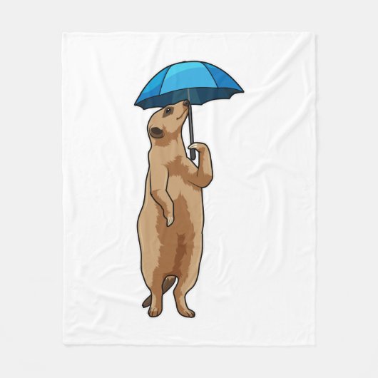 Meerkat met Umbrella Fleece Deken (Voorkant)