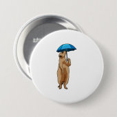 Meerkat met Umbrella Ronde Button 7,6 Cm (Voorkant /achterkant)