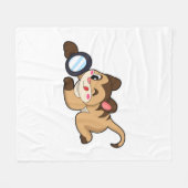 Meerkat met vergrootglas fleece deken (Voorkant (Horizontaal))