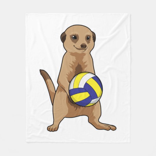 Meerkat met volleybal fleece deken (Voorkant)