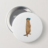 Meerkat met zonnebril ronde button 7,6 cm (Voorkant /achterkant)