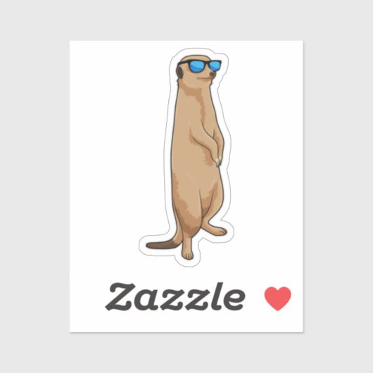 Meerkat met zonnebril sticker (Vel)