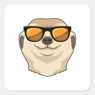 Meerkat met zonnebril vierkante sticker