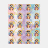 Meerkat Modern Glitter Pastelpatroon Fleece Deken (Voorkant)