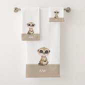 Meerkat & Monogramme sur Beige & Blanc (En situation)