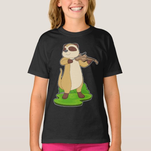 Meerkat Musician Violin T-shirt (Voorkant)
