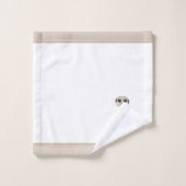 Meerkat op Beige & Wit Bad Handdoek (Wasdoekje)