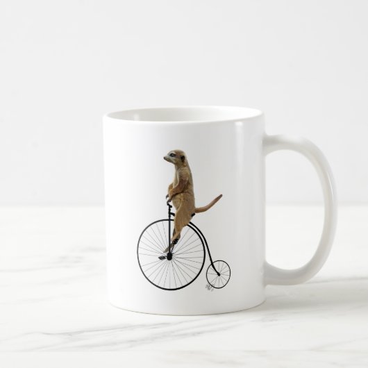Meerkat op Black Penny Farthing Koffiemok (Rechts)