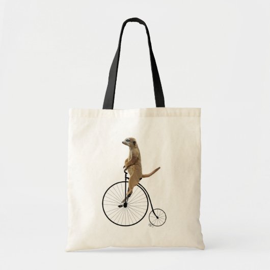 Meerkat op Black Penny Farthing Tote Bag (Voorkant)