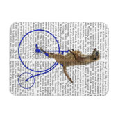Meerkat op Blue Penny Farthing Magneet (Horizontaal)