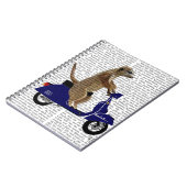 Meerkat op Donkere Blauwe Moped Notitieboek (Linkerzijde)