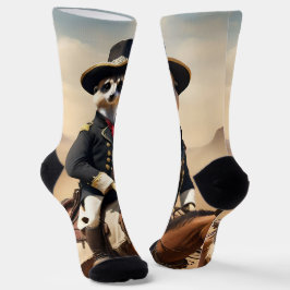 Meerkat op een paard: kan de enige vreemdeling zij sokken