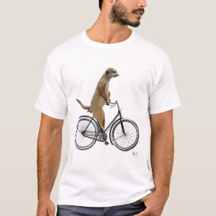Meerkat op fiets t-shirt