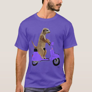 Meerkat op Lila bromfietsen T-shirt