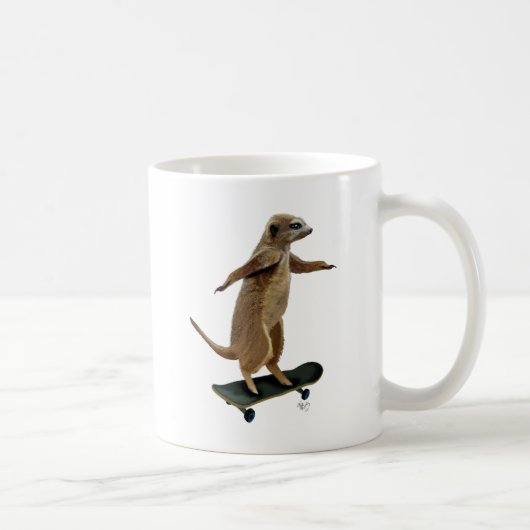 Meerkat op skateboard 2 koffiemok (Rechts)