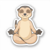 Meerkat op Yoga Meditation Sticker (Voorkant)