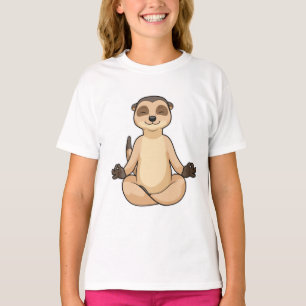Meerkat op Yoga Meditation T-shirt