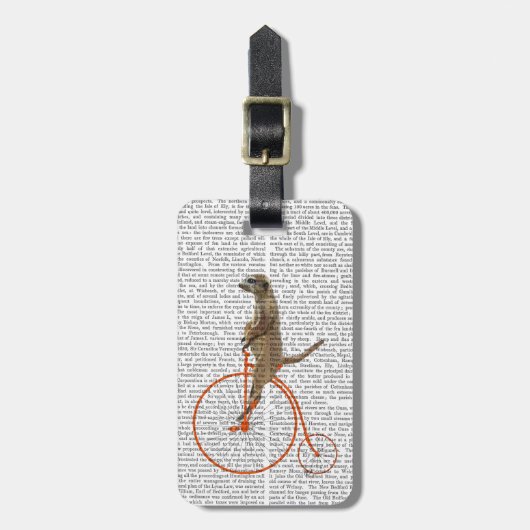 Meerkat over Oranje Penny Farthing Bagagelabel (Voorkant verticaal)