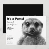 Meerkat Party Invitation Kaart (Voorkant / Achterkant)
