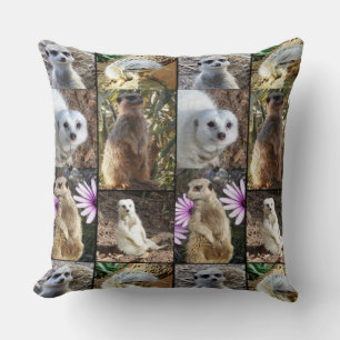 Meerkat Photo Collage, Large Throw Cushion. Kussen