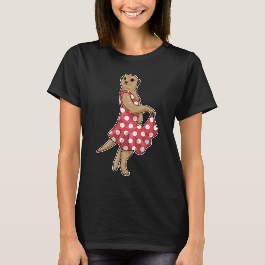 Meerkat Polka Dots Jurk T-shirt (Voorkant)