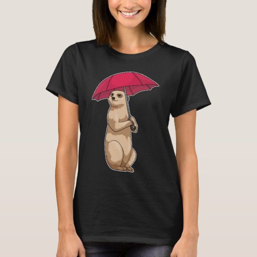 Meerkat Rain Umbrella T-shirt (Voorkant)