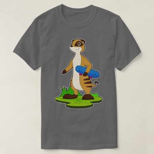 Meerkat Skateboard T-shirt (Design voorkant)