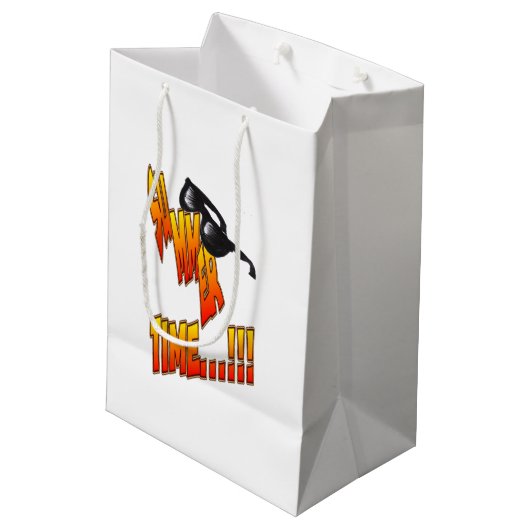 Meerkat Summer Time  Gift Bag Medium Cadeauzakje (Achterkant Gekanteld)