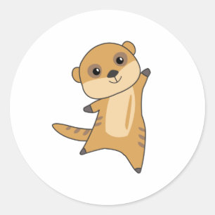 Meerkat Sweet Animals voor kinderen Ronde Sticker