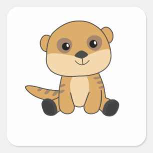 Meerkat Sweet Animals voor kinderen Vierkante Sticker