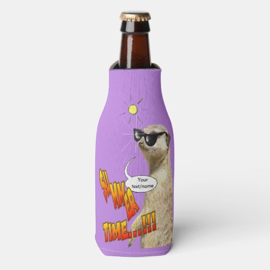 Meerkat Temps Été Personnalisable Glacière bouteil (Bottle Devant)
