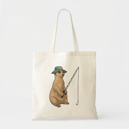 Meerkat Vist Fisher Gevist rod Tote Bag (Voorkant)